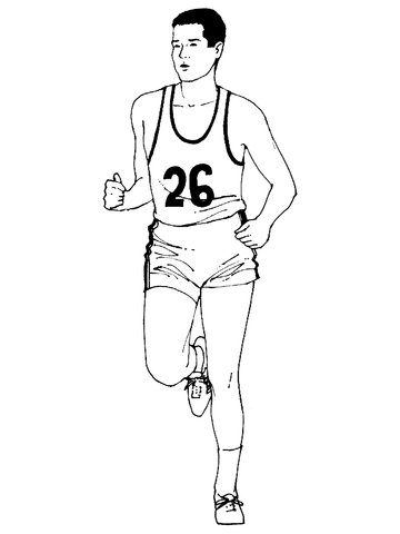 Running A Marathon Coloring Page